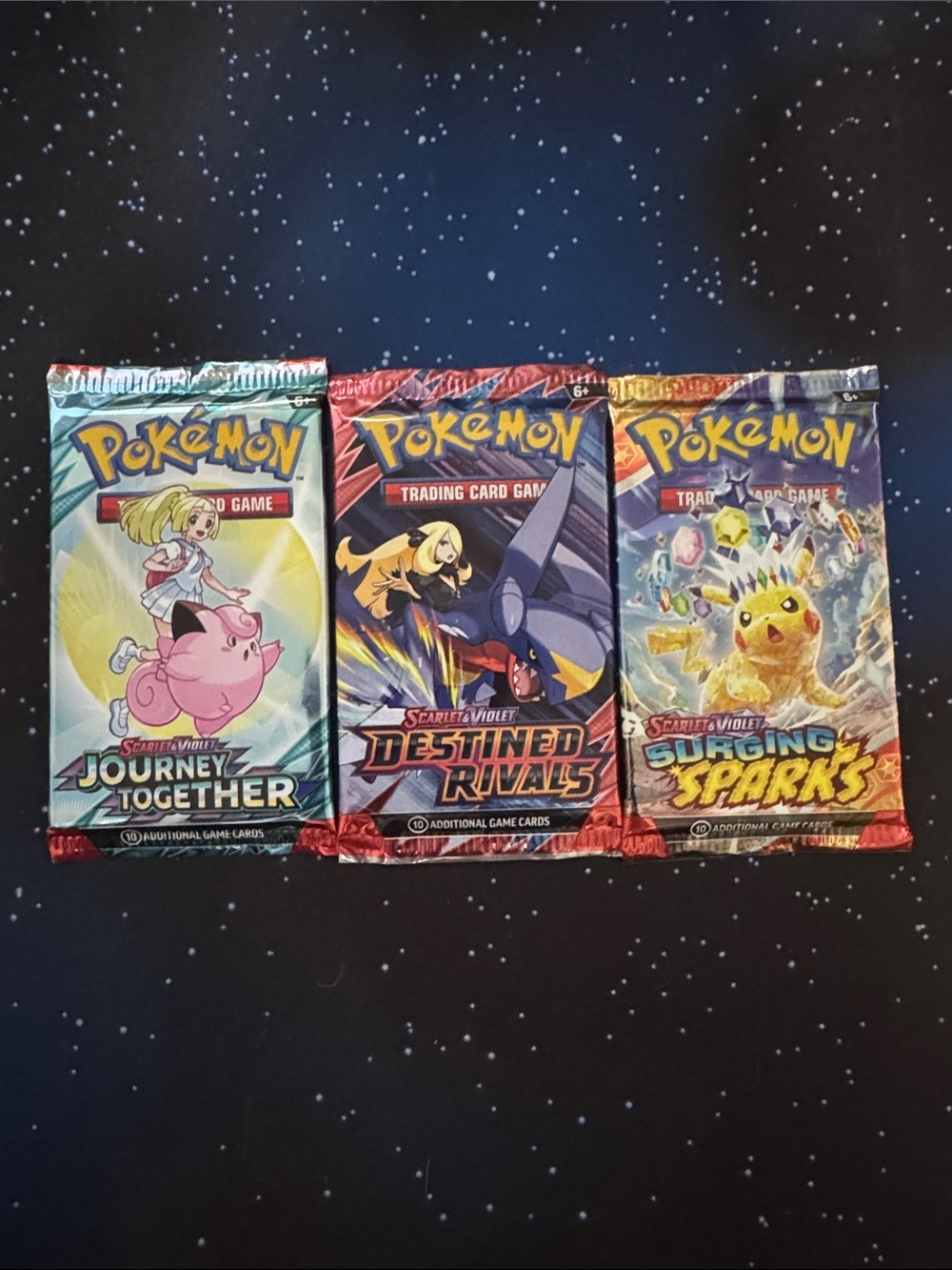 Pokemon Booster Pack Set - Blue, Red, Yellow Packaging